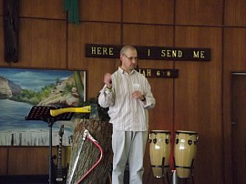 Iain giving a Motivational Talk @ Baptist Church